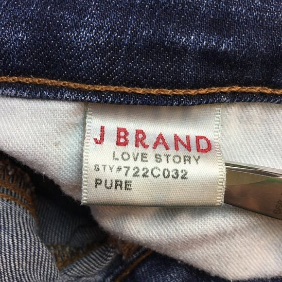 J Brand Love Story Flare Jeans Pure Wash Dark Blue Womens 28 Cotton Blend Denim - Picture 11 of 13